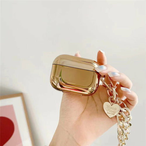 Gold Plating Heart Chain Wireless Headphone Cover