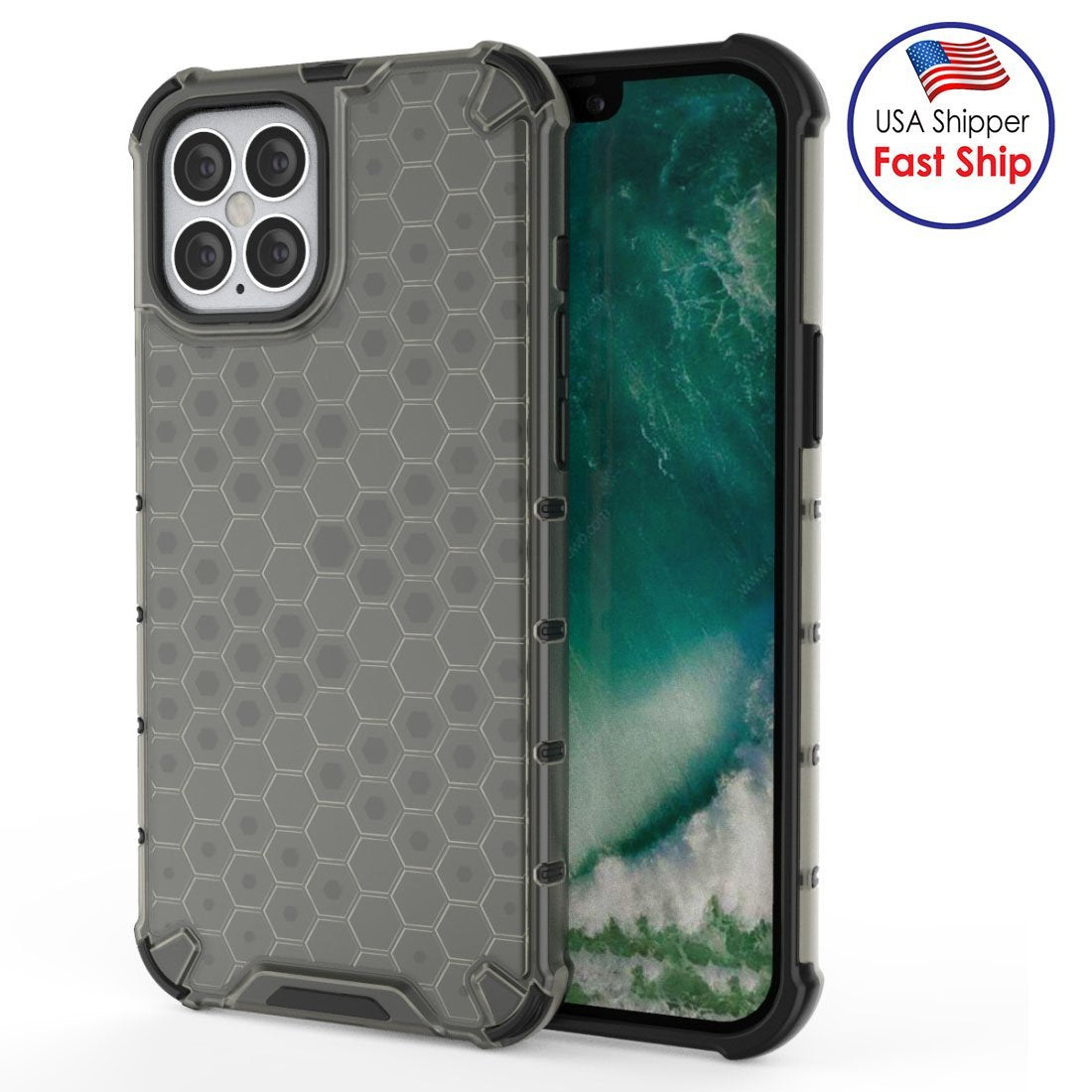 AMZER Honeycomb SlimGrip Hybrid Bumper Case for iPhone 12 Pro Max