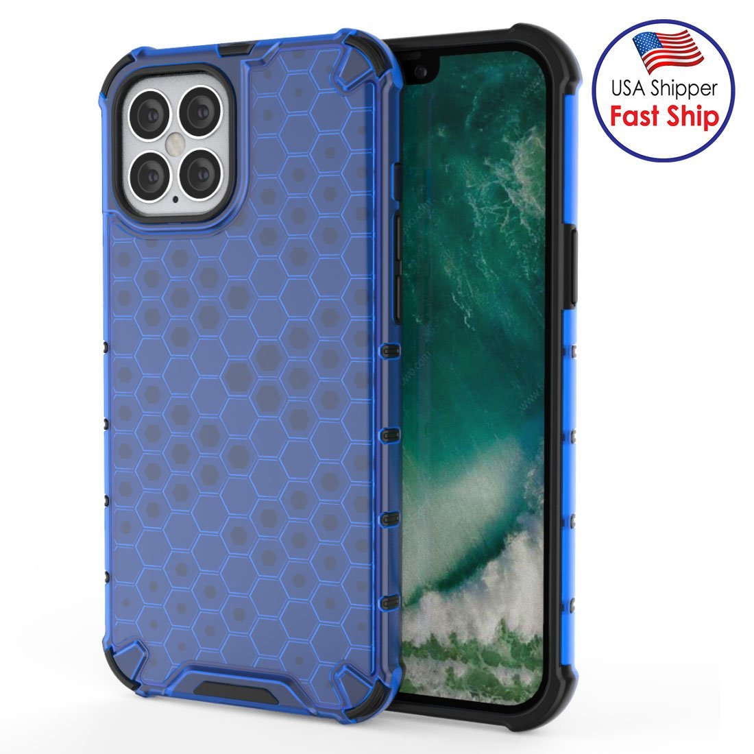 AMZER Honeycomb SlimGrip Hybrid Bumper Case for iPhone 12 Pro Max