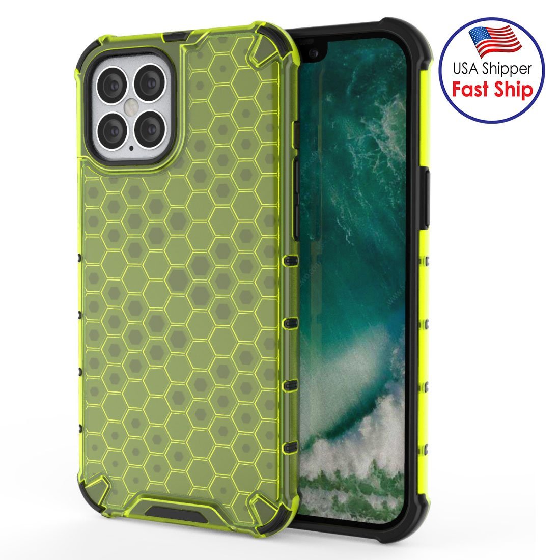 AMZER Honeycomb SlimGrip Hybrid Bumper Case for iPhone 12 Pro Max