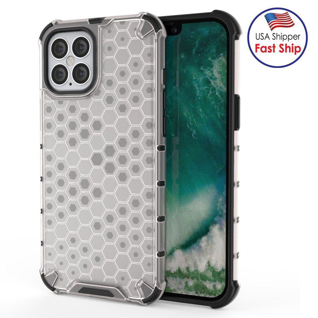 AMZER Honeycomb SlimGrip Hybrid Bumper Case for iPhone 12 Pro Max