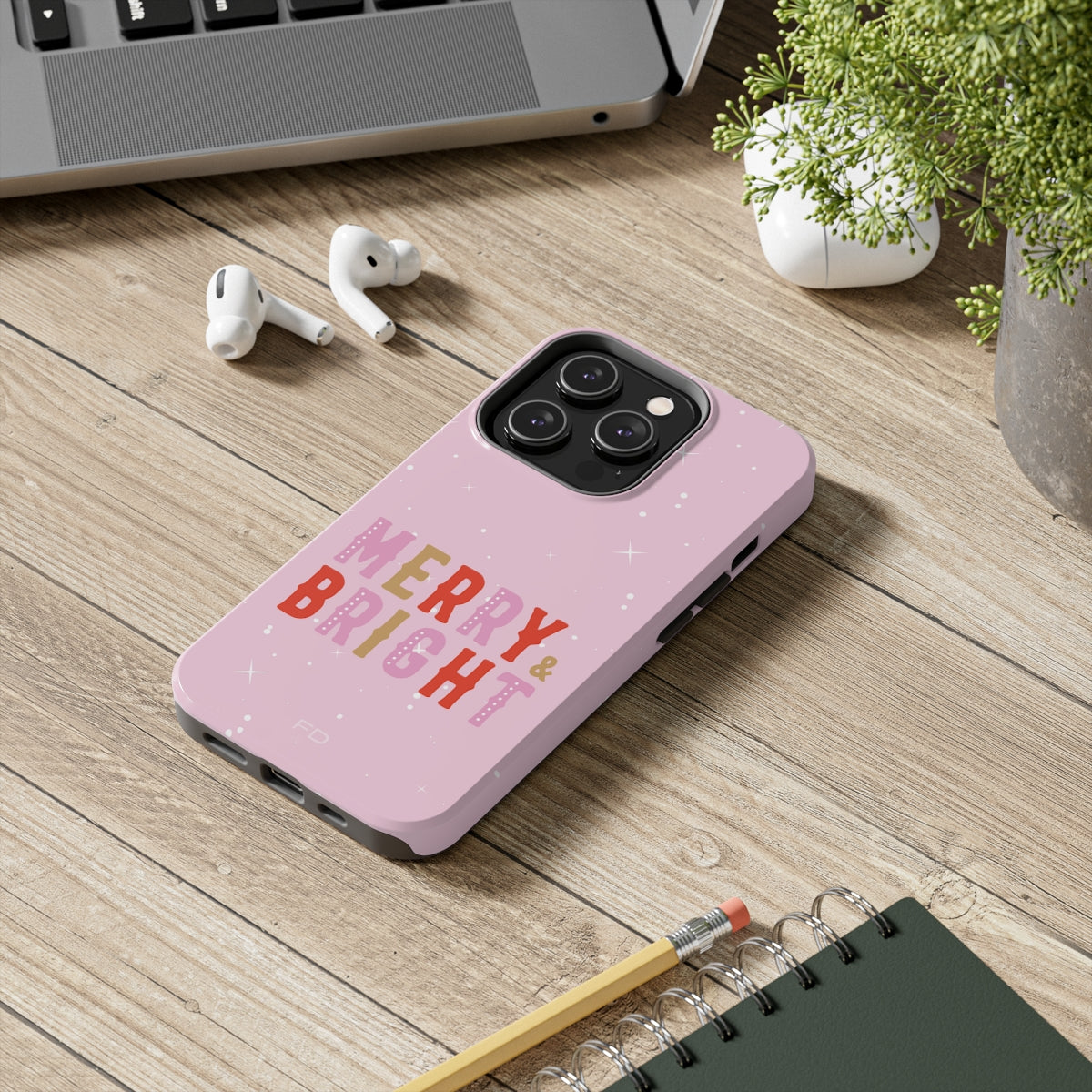 Merry & Bright Tough Case for iPhone with Wireless Charging