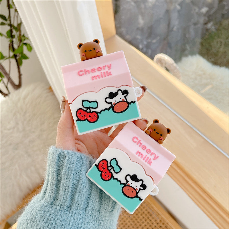 Cow Box Bear Protective Case Headphone Soft Shell Cartoon