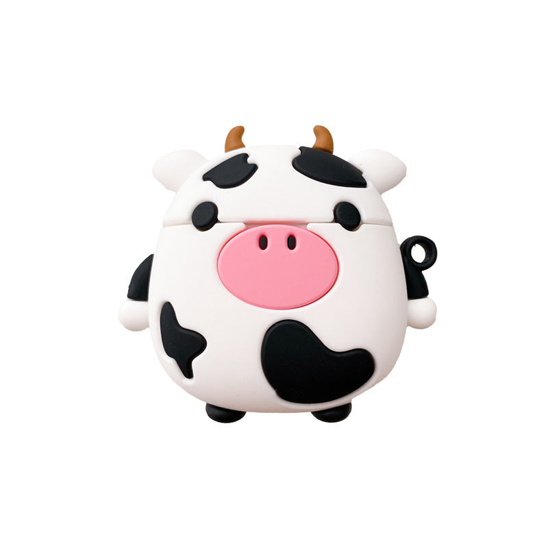 Cartoon Sitting Cow Headphone Cover Protective Shell