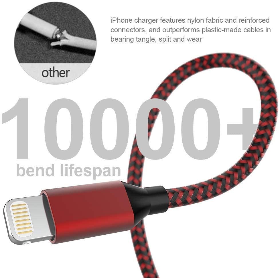 2-Pack  iPhone Charger Nylon Braided Fast Charging( 3Ft & 6FT )