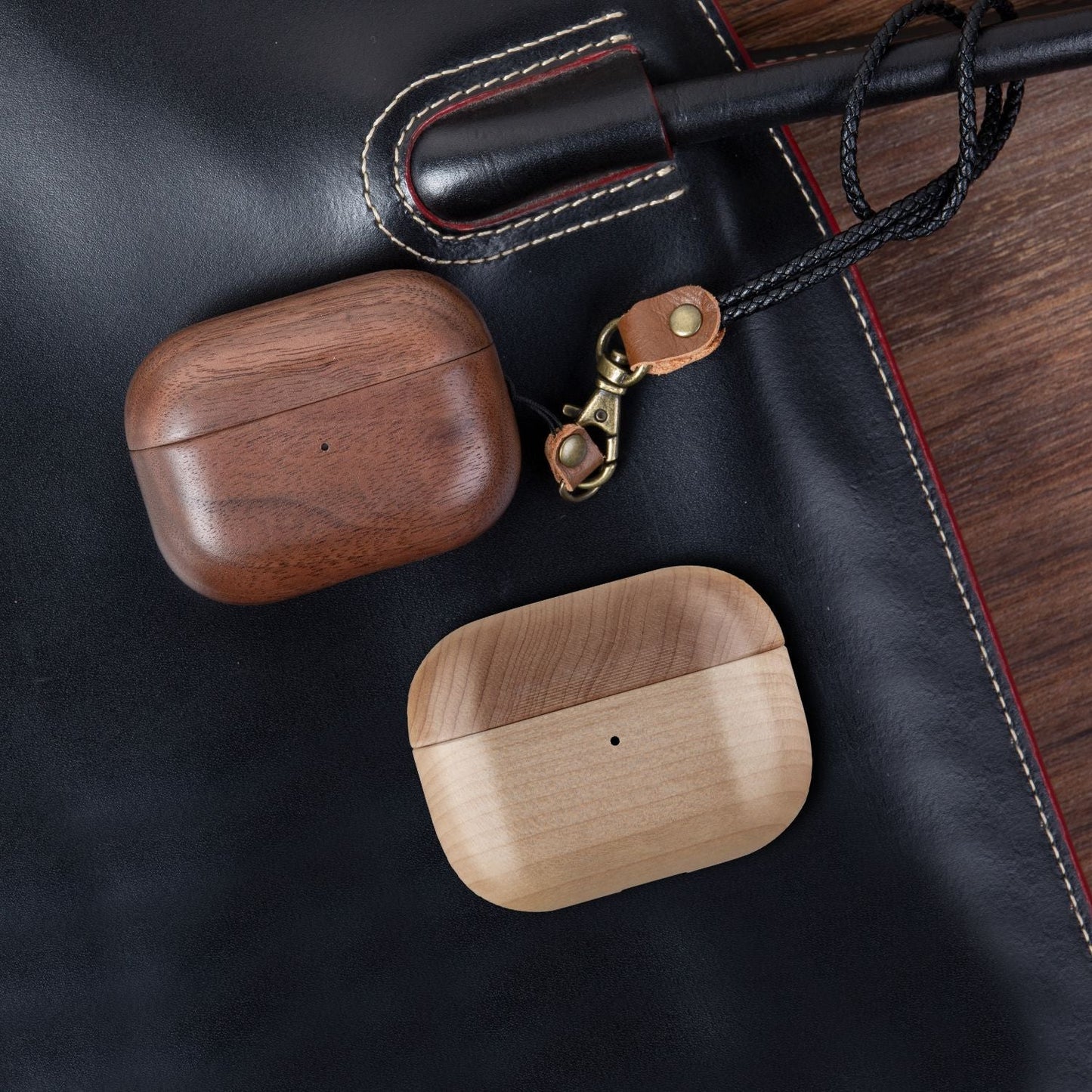 Back Cover Solid Wood Bluetooth Earphone Case