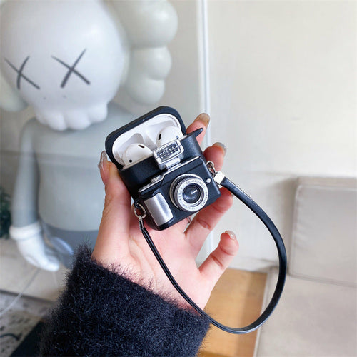 Protective Retro Camera Wireless Bluetooth Headset Case