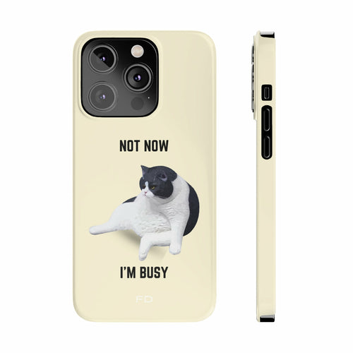 Funny Bored Cat Theme Slim Case for iPhone 14 Series