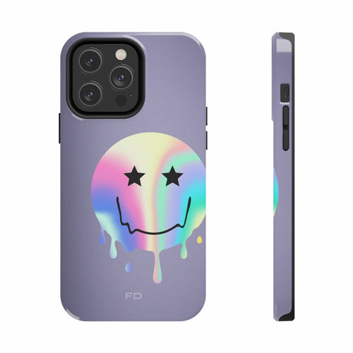 Happy Face with Stars Tough Case for iPhone with Wireless Charging