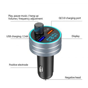 Bluetooth Transmitter Receiver Dual Usb Car Charger