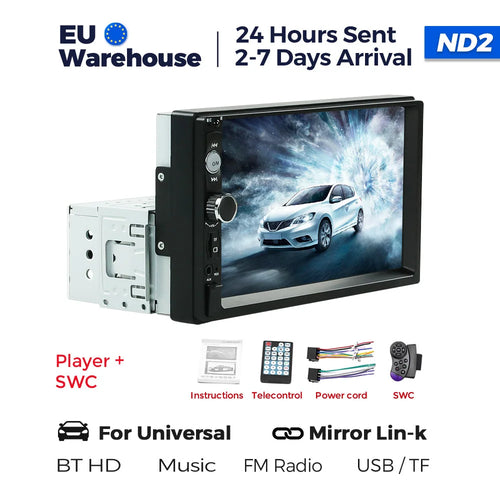 Universal 7 inch 1 Din Car Radio Stereo MP3 MP5 Multimedia Player