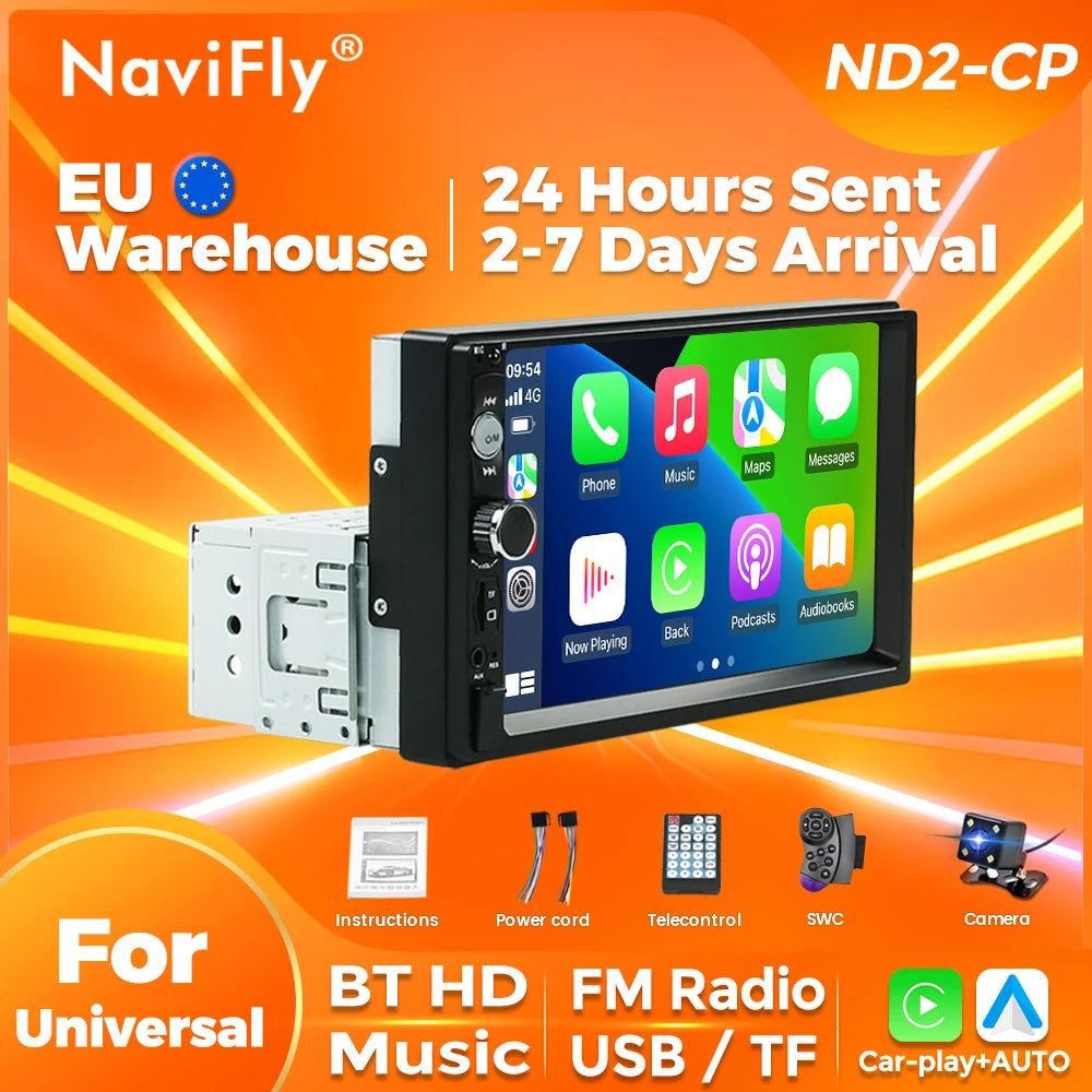 Navifly ND2 Universal 1Din Car Radio Stereo 7inch HD Touch Screen