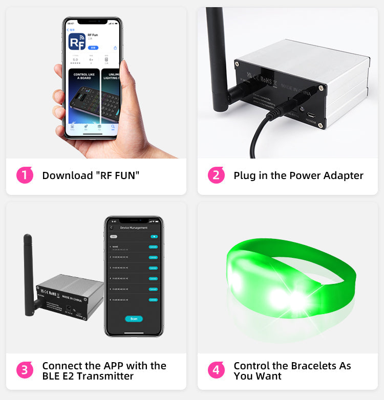 Mini APP Transmitter for Controlling LED Bracelets/LED Lightsticks/LED