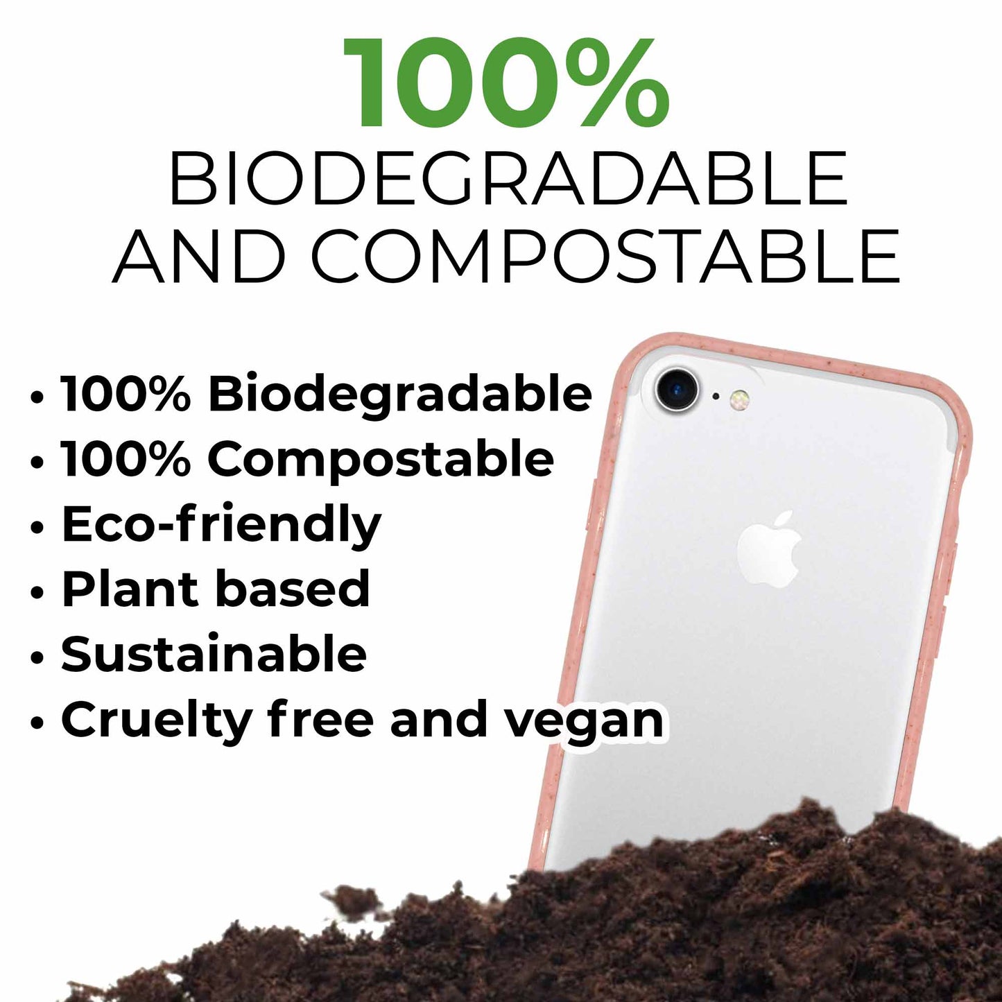 Biodegradable phone case - Transparent Pink