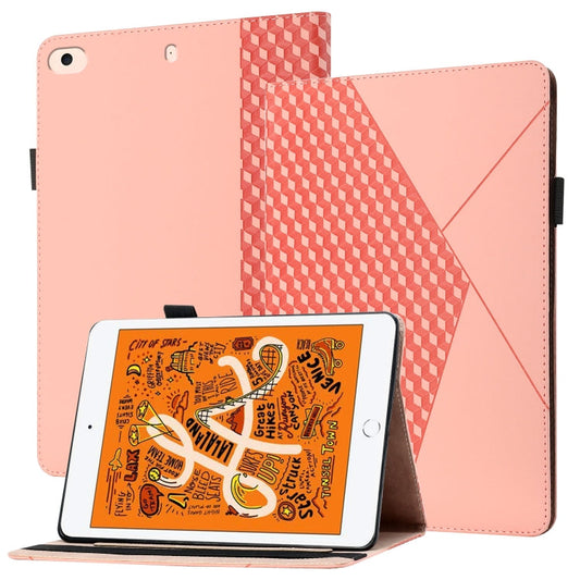 Rhombus Skin Feel Horizontal Flip Tablet Leather Case with Card Slots