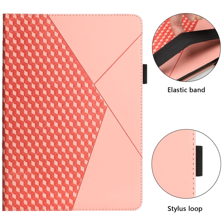 Rhombus Skin Feel Horizontal Flip Tablet Leather Case with Card Slots