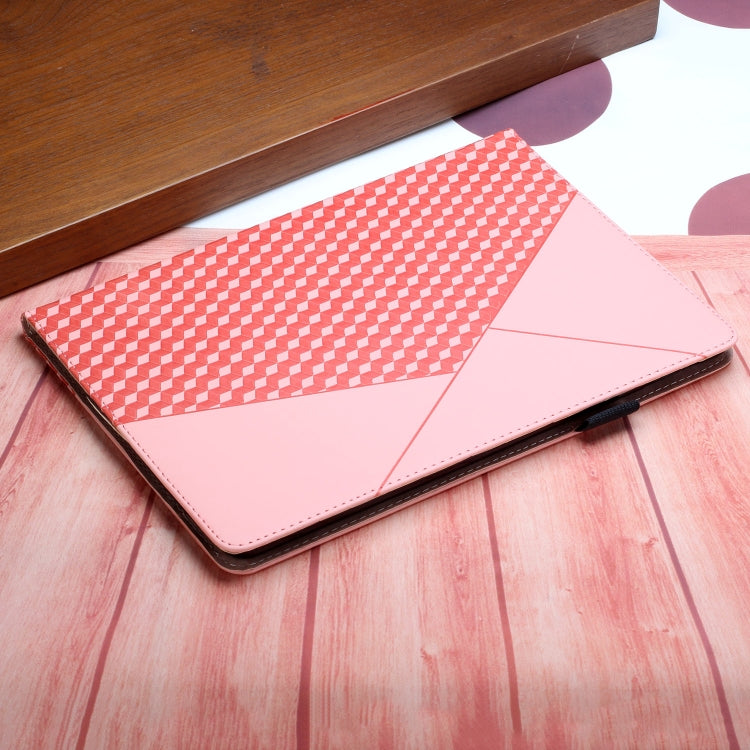 Rhombus Skin Feel Horizontal Flip Tablet Leather Case with Card Slots