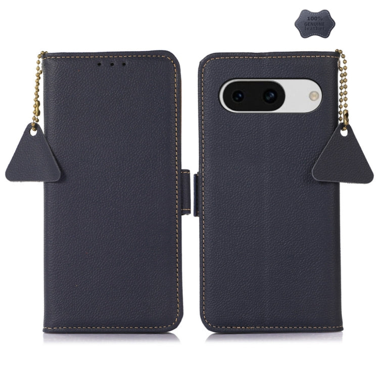 For Google Pixel 8A Side-Magnetic TJ Genuine Leather RFID Phone