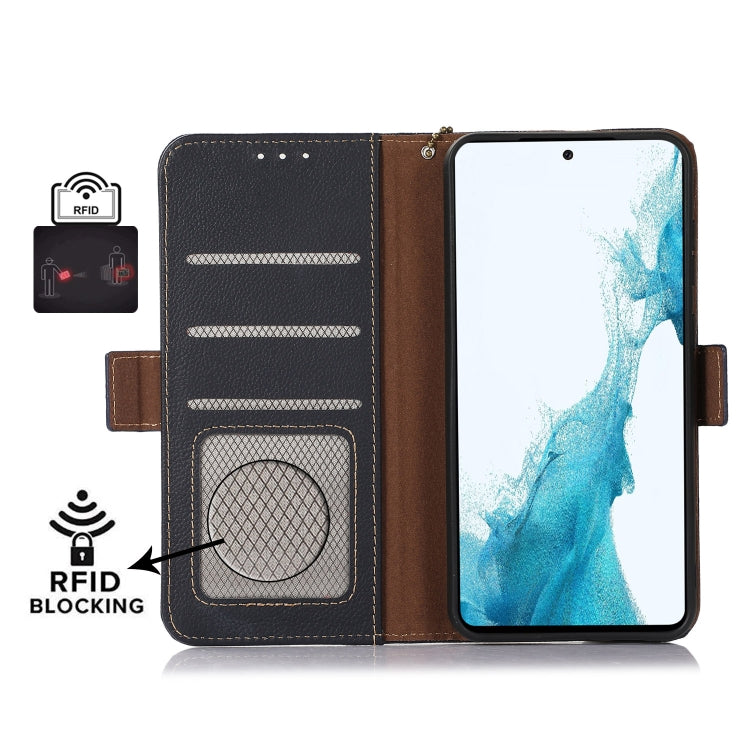 For Google Pixel 8A Side-Magnetic TJ Genuine Leather RFID Phone