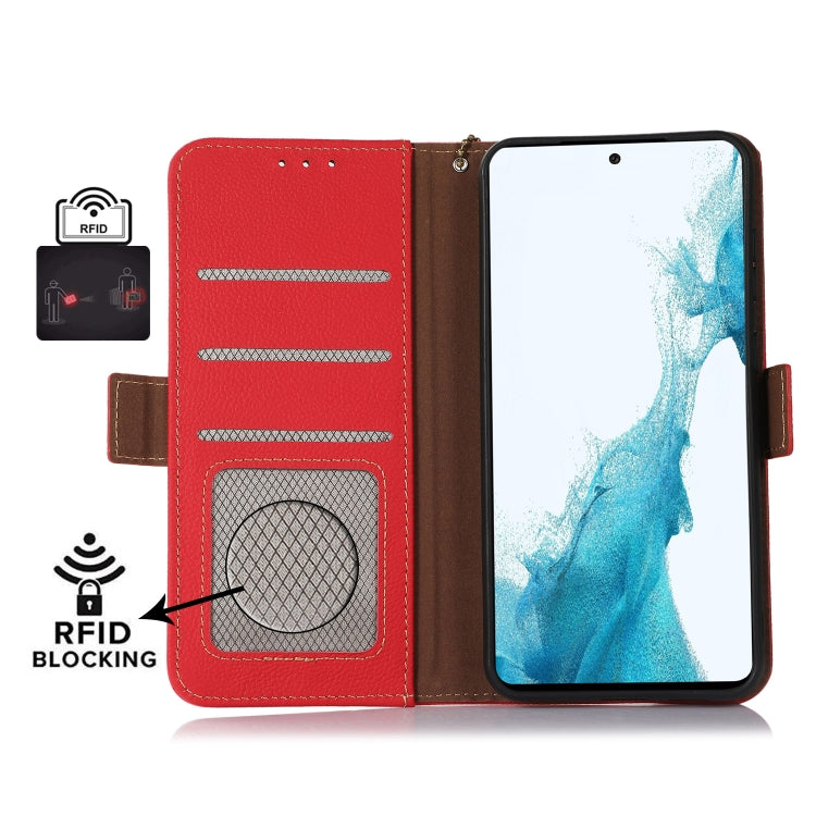 For Google Pixel 8A Side-Magnetic TJ Genuine Leather RFID Phone