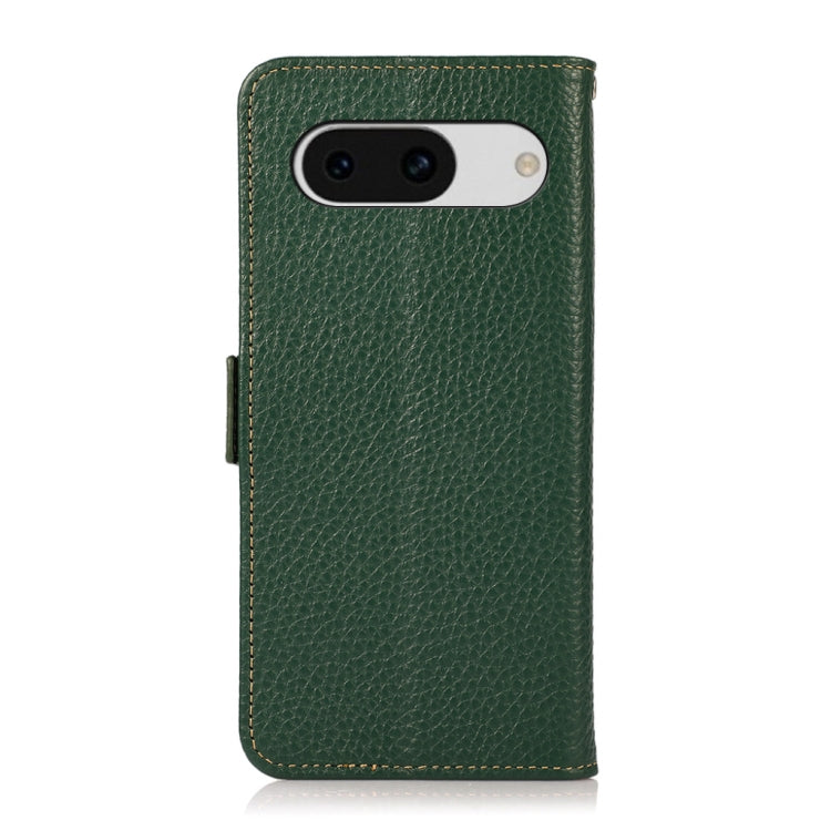 For Google Pixel 8a KHAZNEH Side-Magnetic Litchi Genuine Leather RFID