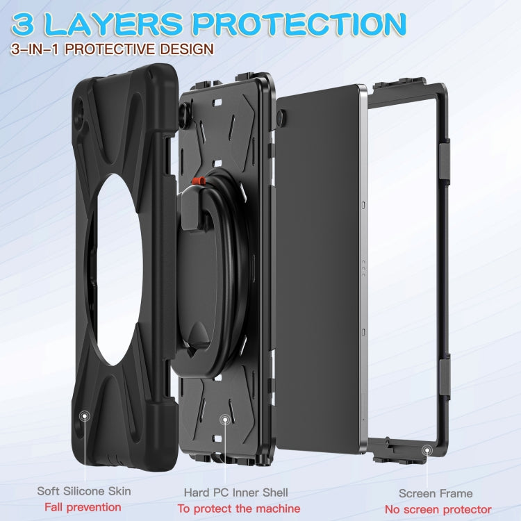 For Samsung Galaxy Tab A9+ Silicone Hybrid PC Tablet Case with Holder