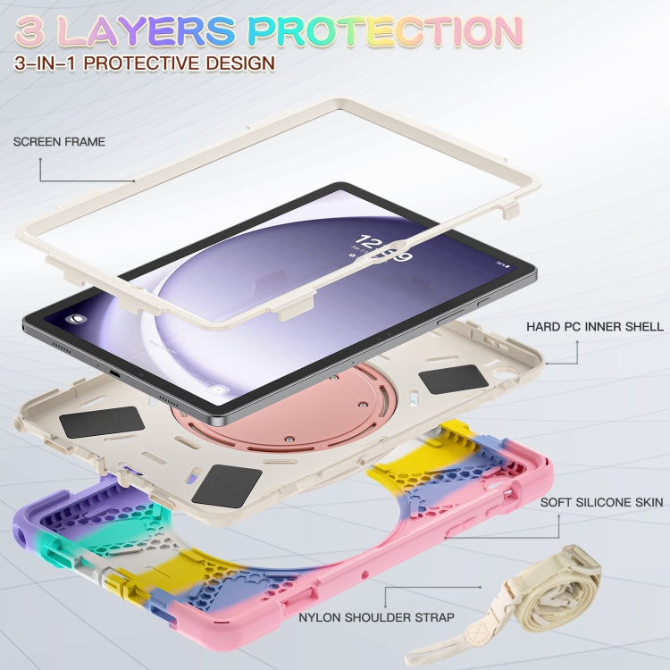 For Samsung Galaxy Tab A9+ Silicone Hybrid PC Tablet Case with Holder