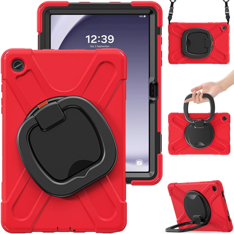 For Samsung Galaxy Tab A9+ Silicone Hybrid PC Tablet Case with Holder