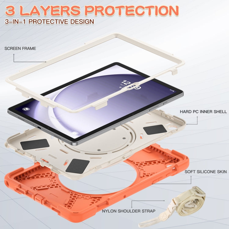 For Samsung Galaxy Tab A9+ Silicone Hybrid PC Tablet Case with Holder