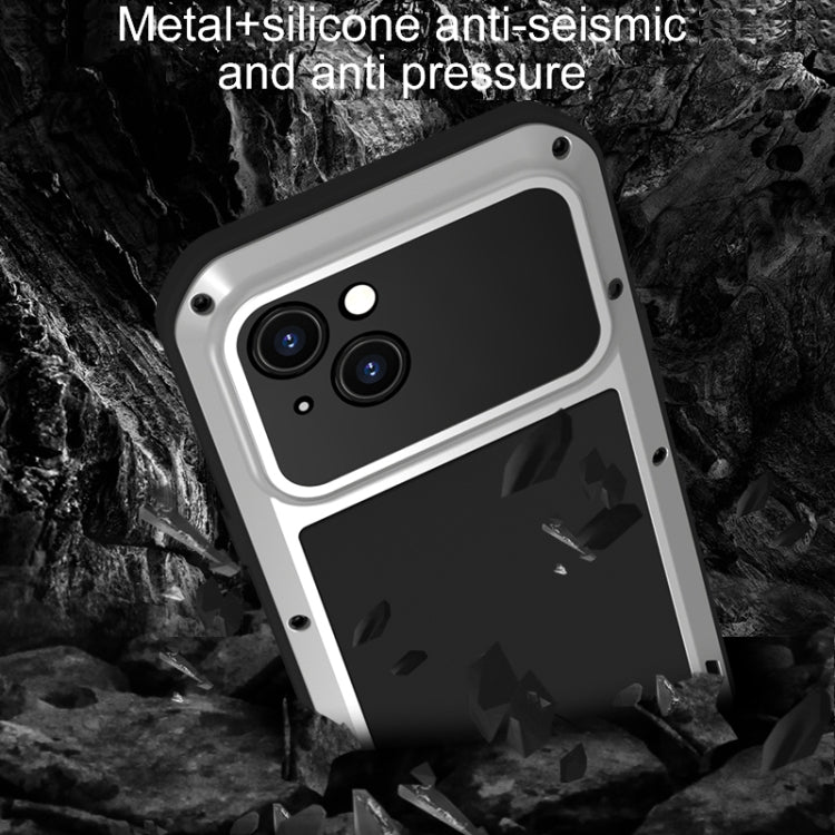 For iPhone 15 LOVE MEI Metal Shockproof Life Waterproof Dustproof