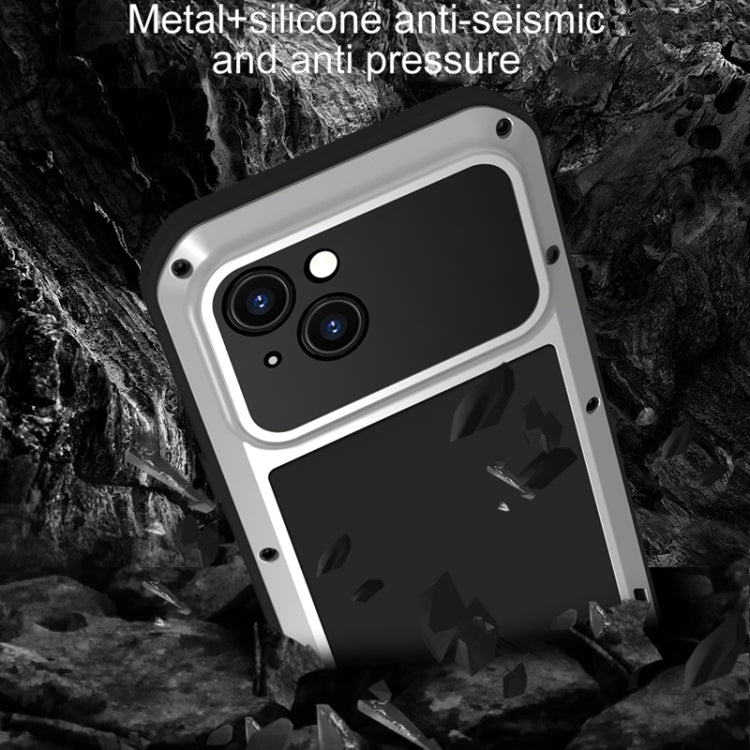 For iPhone 15 Plus LOVE MEI Metal Shockproof Life Waterproof Dustproof