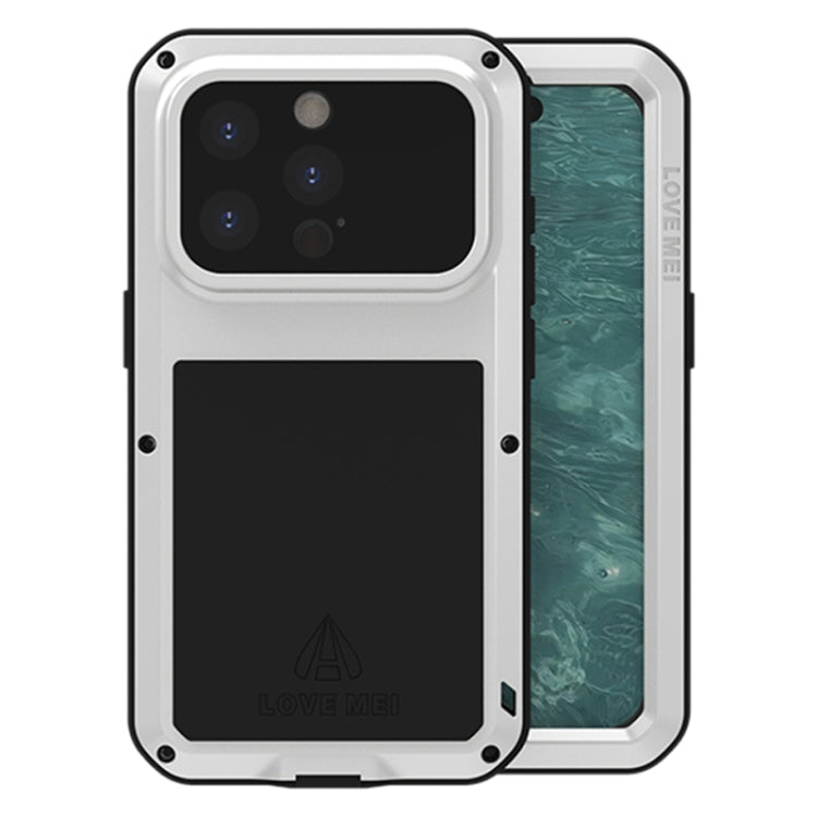 For iPhone 15 Pro LOVE MEI Metal Shockproof Life Waterproof Dustproof