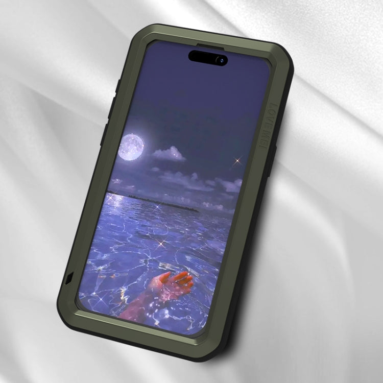 For iPhone 15 Pro Max LOVE MEI Metal Shockproof Life Waterproof