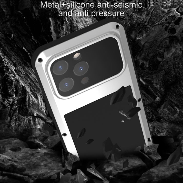 For iPhone 15 Pro Max LOVE MEI Metal Shockproof Life Waterproof