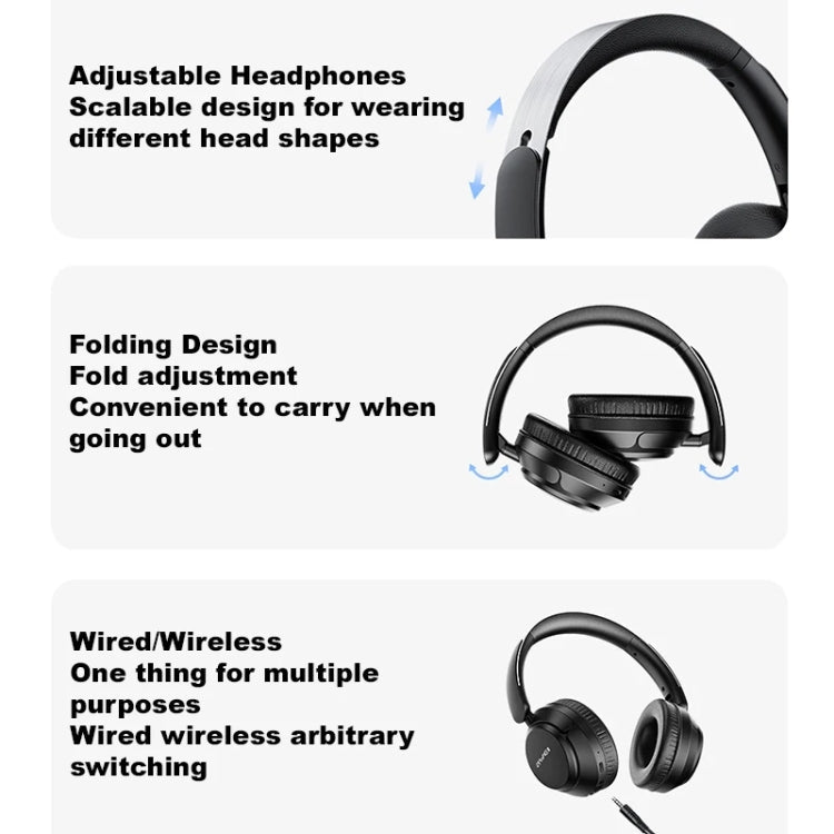 AWEI A360BL Foldable Wireless Bluetooth Gaming Headset(Black)