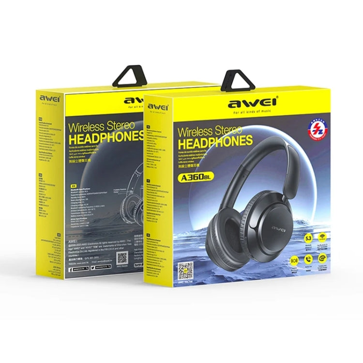 AWEI A360BL Foldable Wireless Bluetooth Gaming Headset(Black)