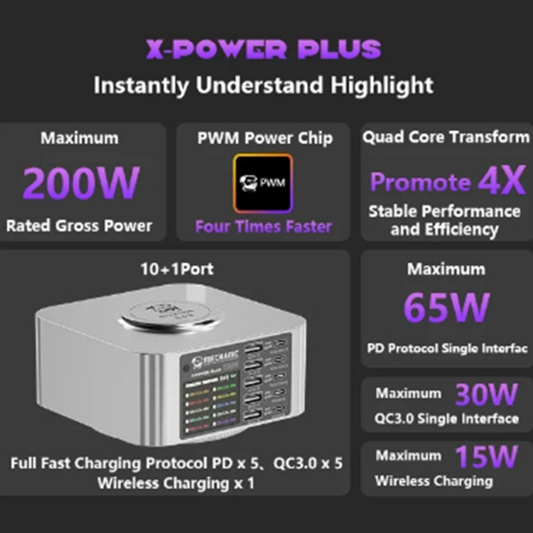 Mechanic X-Power Series Multiport Digital Display USB Charger Station