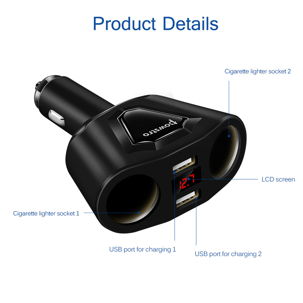 3.1A Dual USB Car Charger  Cigarette Lighter