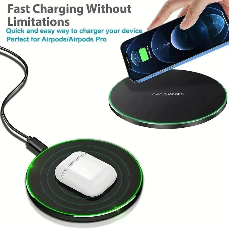 15W Wireless Charger Pad Compatible with iPhone 15/14/13/12/11/X