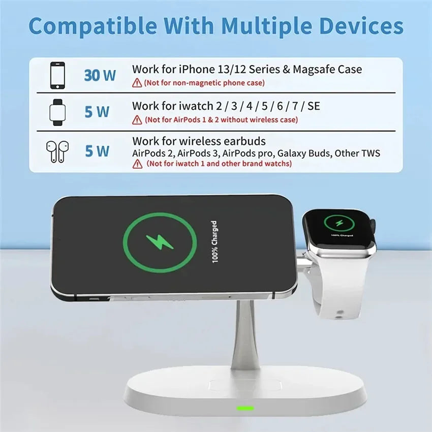 Magnetic Wireless Charger Stand for iPhone 15 14 13 12 Pro Max Apple