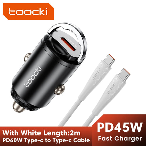 Toocki Mini PD 45W Car Charger Pull Ring Fast Charging USB C Phone