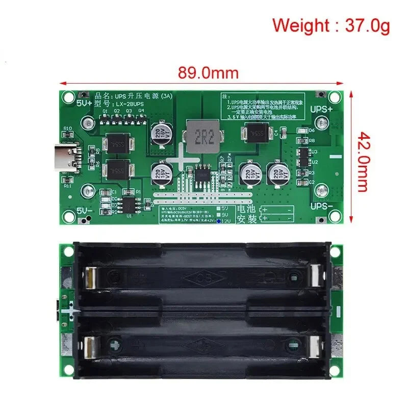 Type-C 15W 3A Fast Charge UPS Power Supply / 18650 Lithium Battery