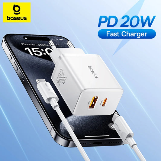 Baseus 20W USB Charger Dual Charging Port Support Type C PD Fast