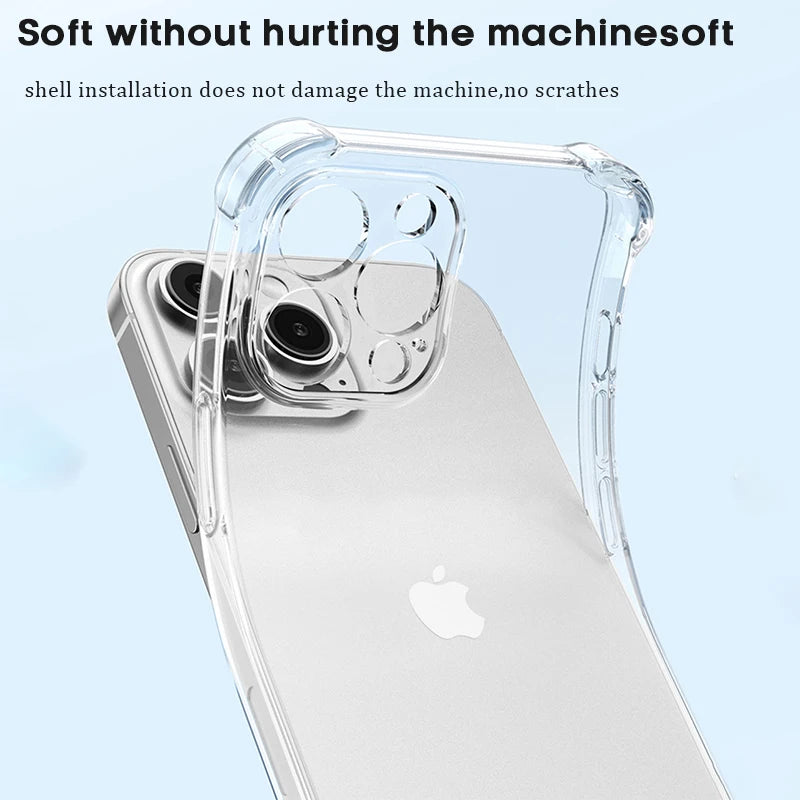 Luxury Clear Shockproof Case For iPhone 15 14 13 12 11 Pro Max Phone