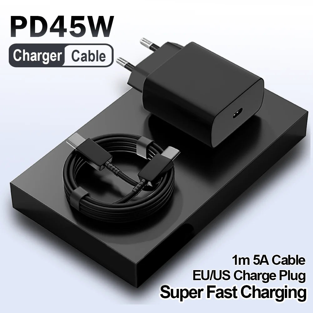 45W PD Charger Super Fast Charging For Samsung Galaxy S24 S23 Ultra