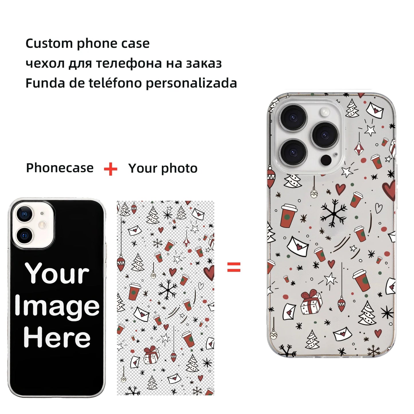 Customized transparent Soft Phone Case for iPhone 16 15 14 13 12 Pro