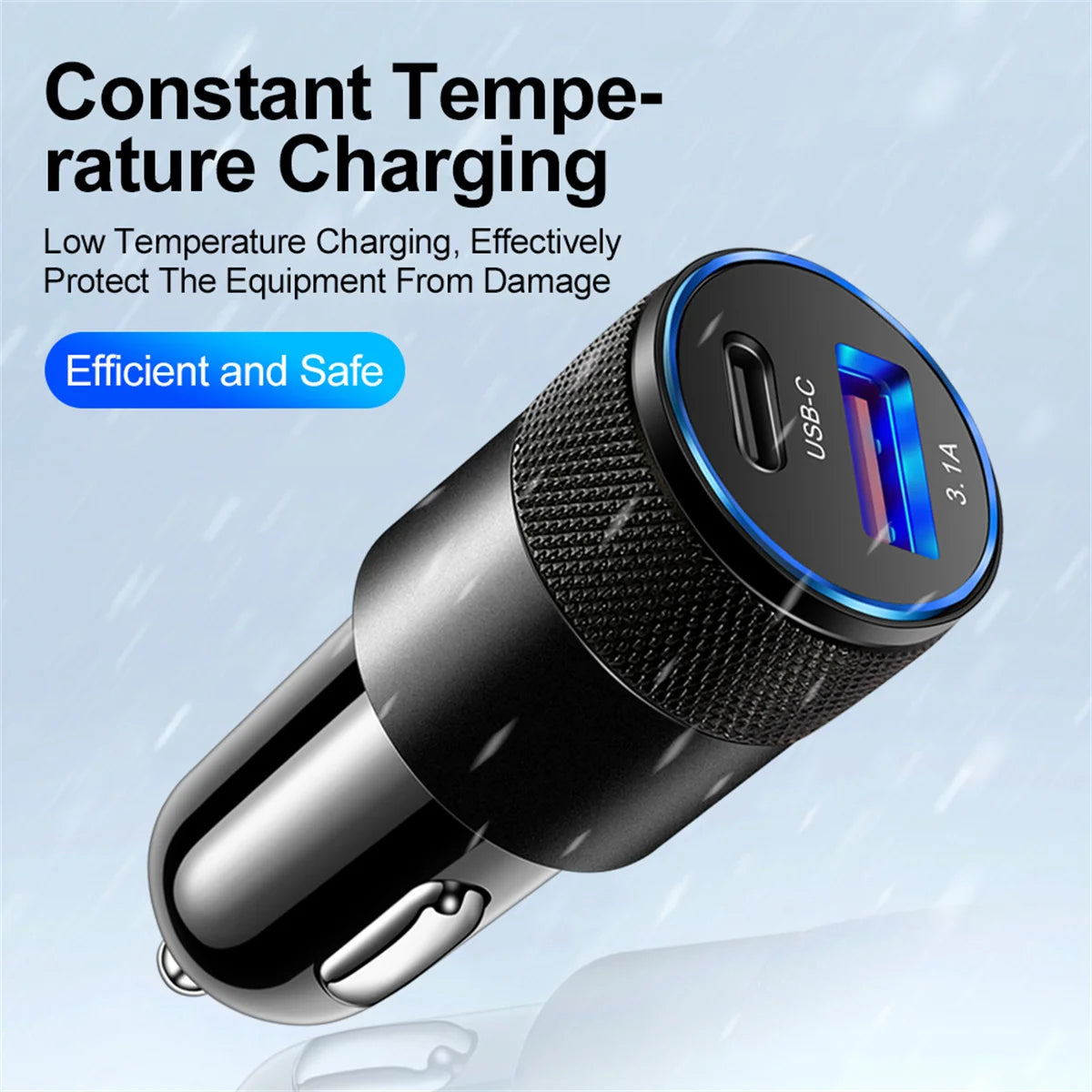 3.1A USB Car Charger Type C Fast Charging Phone Adapter For Xiaomi