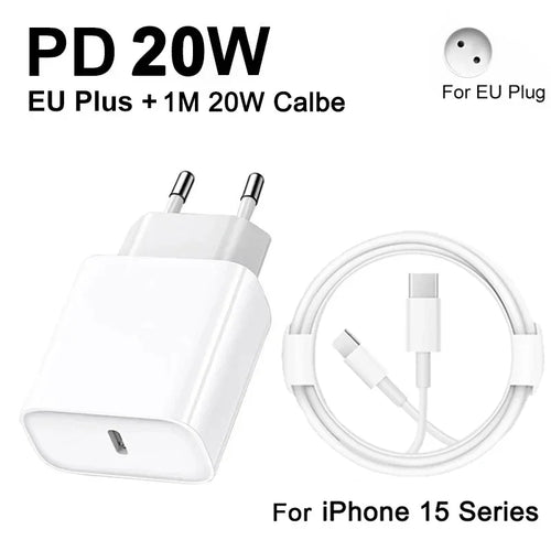 For iPhone 16 15 Samsung PD 20W USB Type C Charger Fast Charging Power