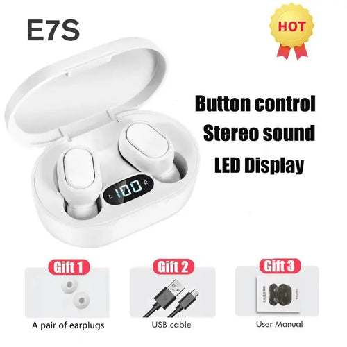 E7S TWS Wireless Headphones Bluetooth Earphone Control Sport Headset