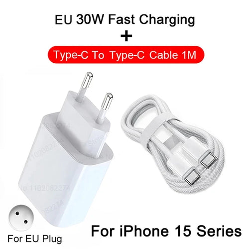 For Apple 30W PD Fast Charger For iPhone 16 15 14 13 11 Pro Max Plus